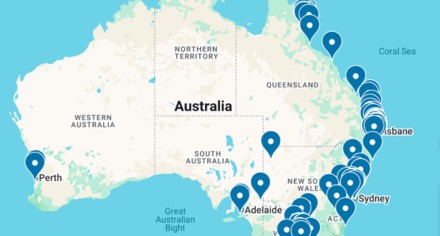 Map of stockist locations